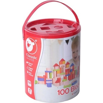 Classic World Дървен конструктор с кубчета - 100 бр (cw3642)