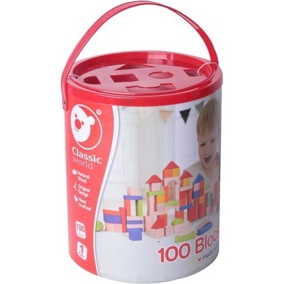 Classic World Дървен конструктор с кубчета - 100 бр (cw3642)