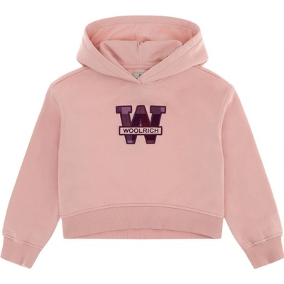 Woolrich Cotton Fleece Logo Hoodie Light Rose
