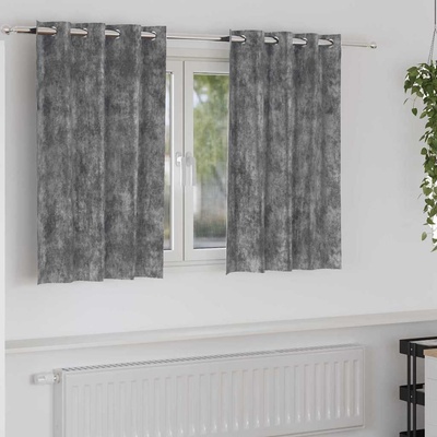vidaXL Кадифени завеси С завеси 2 pcs Сив 140 x 140 cm Кадифе (4107653)