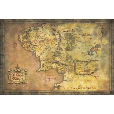 Plakát Pán prstenů Mapa