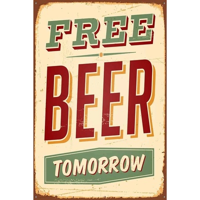 Ceduľa Free Beer Tomorrow