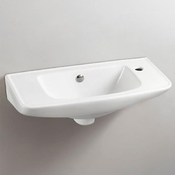 Inter Ceramic Мивка за баня ICC 5223NEW, Inter Ceramic, стенен монтаж, с отвор за смесител, порцелан, бял гланц, 52x24.5x18см (5223NEW)