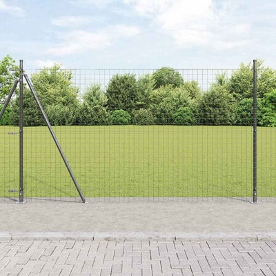 OMAXI Evropský plot s betonovou základnou 10 x 1,5 m Šedá Síťovina 242518