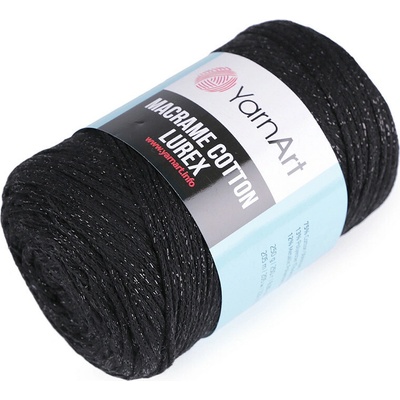 Stoklasa Pletací příze Macrame Cotton lurex 250 g Balení: 1 ks, Varianta: 13 (722) černá 13 (722) černá
