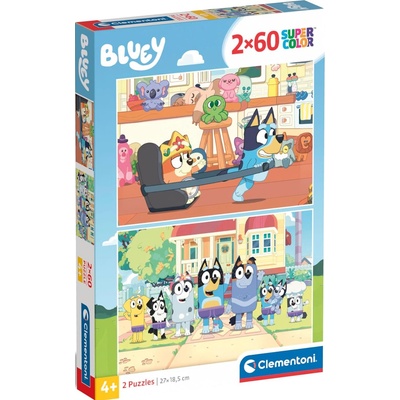Clementoni Детски пъзел Clementoni от 2 x 60 части - Блуи (24813)
