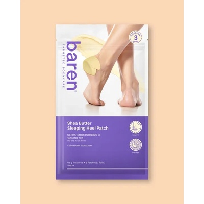 Baren Nočné náplasti na päty s bambuckým maslom Shea Butter Sleeping Heel Patch - 6 ks