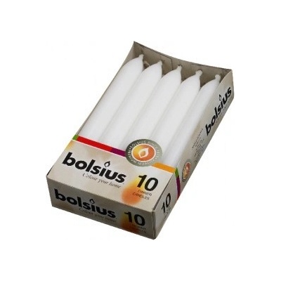 Bolsius Dinner Candle 170 mm bílá 10 ks