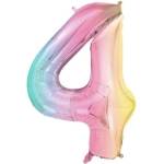 Party Deco Фолиев Балон Цифри Пастелна Дъга 86 см - 4 (fb1m-4-000p)