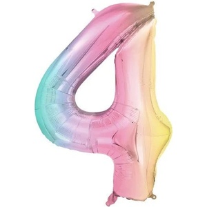 Party Deco Фолиев Балон Цифри Пастелна Дъга 86 см - 4 (fb1m-4-000p)