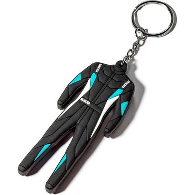 Sparco Racing Suit Keychain - Black (Black / Blue)