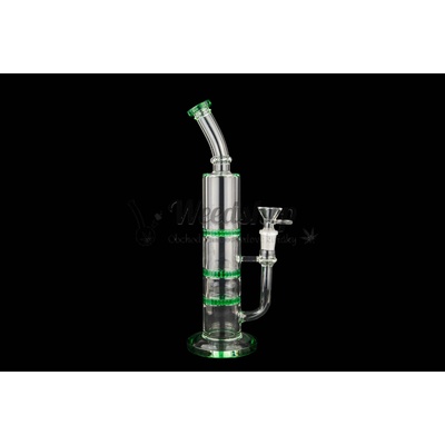 WeedShop Skleněný bong 28 cm s 3x Honeycomb perkolátorem Zelená