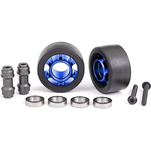 Traxxas колело за wheelie комплект алуминиево синьо анодизирано (2)
