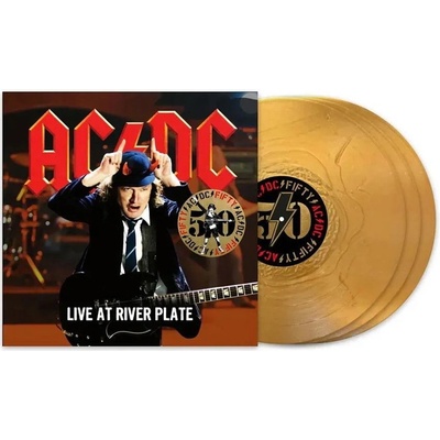 AC/DC Live atRiver Plate 50th Anniversary Gold Color Vinyl 3 LP