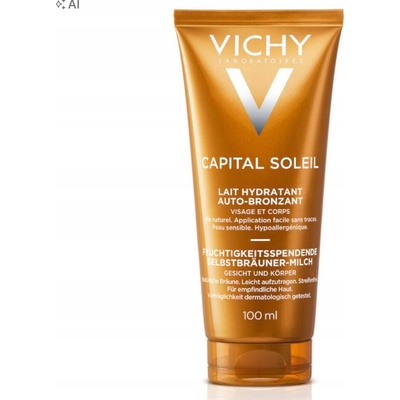 Vichy Ideal Soleil Auto Bronzant hydratační samoopalovací mléko na obličej a tělo 100 ml – Zboží Dáma