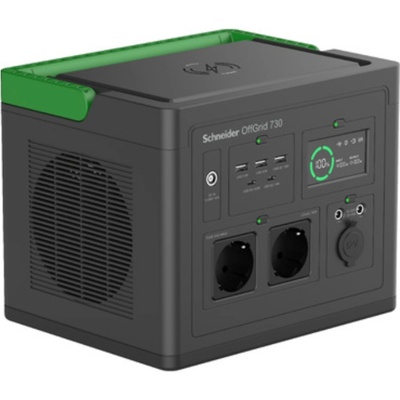 APC Schneider OffGrid Portable Power Station 730, 738Wh Lithium-ion, 2 Schuko, Sinewave + Schneider OffGrid Portable Solar Panel, 100W (PPS730-GR_PSP100)