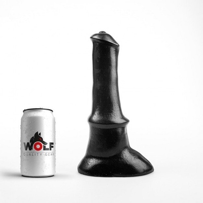 Wolf Horse Dog čierne dildo s Vac-U-Lock 25 x 4,8–7,4 cm