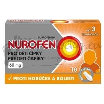 Nurofen pre deti čapíky 60 mg sup.10 x 60 mg