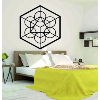 Dřevěný geometrický obraz na zeď žně 3966 PR0336