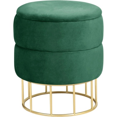 Ak furniture Taburet ELZA samet zelený