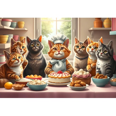 Alipson Puzzle - Puzzle Pastry Cats in Action - 1 000 piese