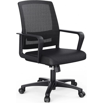 Antares Работен стол Antares LINO, до 140кг, тапицирана седалка, мрежеста облегалка, TILT механизъм, коригиране на височината, регулируема лумбална опора, черен (LINO)