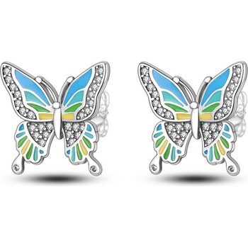 DELIS Сребърни обеци, jw598, дизайн на пеперуда, с родиево покритие (jw598)