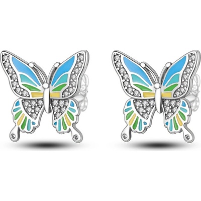 DELIS Сребърни обеци, jw598, дизайн на пеперуда, с родиево покритие (jw598)