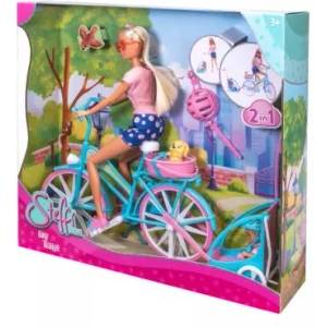 Simba Toys Steffi Love - колоездачка Стeфи с детска велосипедна ремарке (105733709)