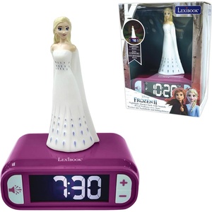 Lexibook - Disney Frozen 2 Alarm Clock with Night Light and Ringtones Disney Frozen 2 Digital Alarm Clock for Children with Night Light Snooze, Children's Clock, Luminous ELSA, Blue Color - RL800FZLXB (RL800FZ