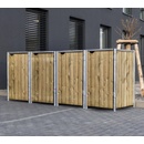 Hide 4 koše 240 l drevo 80 x 278 x 115 cm prírodný