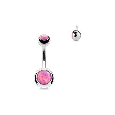 Šperky4U piercing do pupíku banánek opál BS1063-P