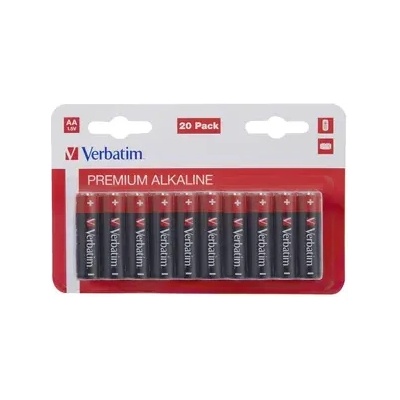 Verbatim Батерия, Verbatim ALKALINE BATTERY AA 20 PACK (HANGCARD) (49877)