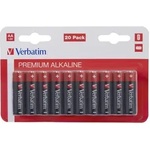 Verbatim Батерия, Verbatim ALKALINE BATTERY AA 20 PACK (HANGCARD) (49877)
