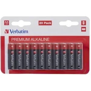 Verbatim Батерия, Verbatim ALKALINE BATTERY AA 20 PACK (HANGCARD) (49877)