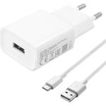 Xiaomi Променливотоково зарядно устройство USB гнездо 10W, бързо зарядно + 100cm кабел Type-C, БЯЛО MDY-08-EO/EI_TYPEC (MDY-08-EO/EI_TYPEC)