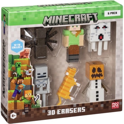 P. M. I. Kids World Minecraft 3d erasers - 6 pack deluxe box ver. b (mc4060b)