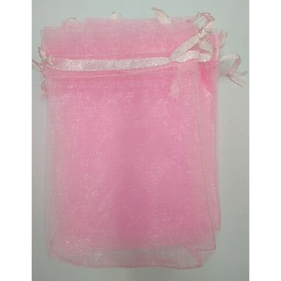 Dárkový sáček organza 7,5x10cm světle růžový