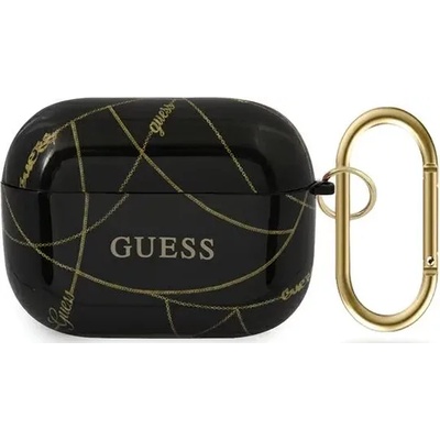 Guess Калъф Guess за AirPods Pro, черен Gold Chain Collection (GUACAPTPUCHBK)