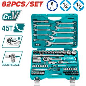 TOTAL Гедоре комплект total industrial 1/4" + 1/2", 82 части (tl ind tht421802)