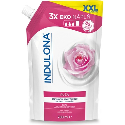 Indulona tekuté mýdlo Růže náhradní náplň 750 ml