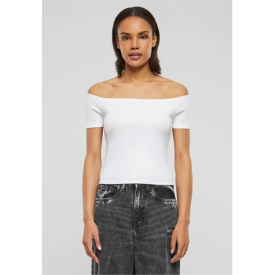 Urban Classics Off Shoulder Rib bílé