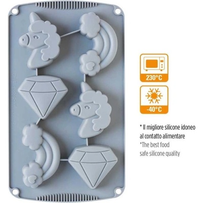 Decora silikon forma Jednorožec diamant a duha 30x17x3cm