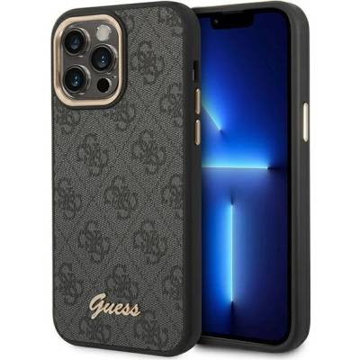 GUESS Кейс Guess GUHCP14XHG4SHK за iPhone 14 Pro Max 6.7"", черен / черен, твърд, 4G Vintage Gold Logo (GUE002185-0)