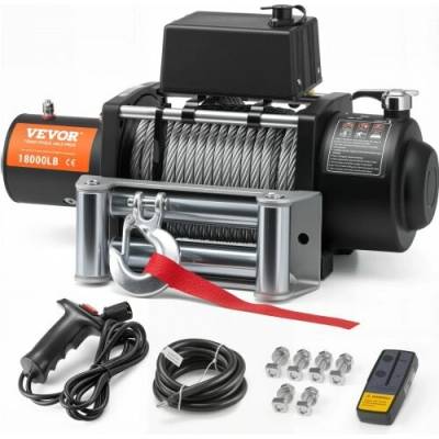 VEVOR Elektrický naviják 8 164,7 kg Ocelové lanko Voděodolné dálkové ovládání IP65