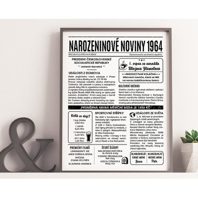 Narozeninové noviny 1964 - jednostranné
