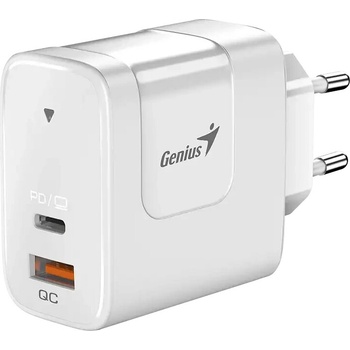 Genius Универсално зарядно за стена Charger Wall GaN - USB Type-C/A 65W White - PD-65AC (GENIUS-PD-65AC)