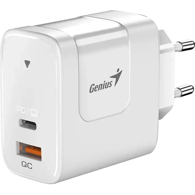 Genius Универсално зарядно за стена Charger Wall GaN - USB Type-C/A 65W White - PD-65AC (GENIUS-PD-65AC)