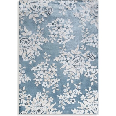 Takoy Koberec 160x230 cm modro-krémový s květinovým motivem IMPRESIVE 1-HF-489919 | 160 x 230 cm