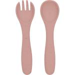 KikkaBoo Сет вилица и лъжица KikkaBoo - Platinum Silicone, 6+ месеца, Blush (31302050044) - ozone